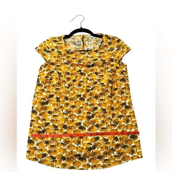 Boden Cotton Top Size 2 NWT – Mustard Tree Print, Keyhole Back - Picture 6 of 7